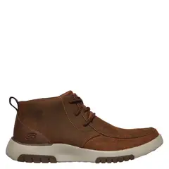 SKECHERS - Botín Hombre Cuero Café