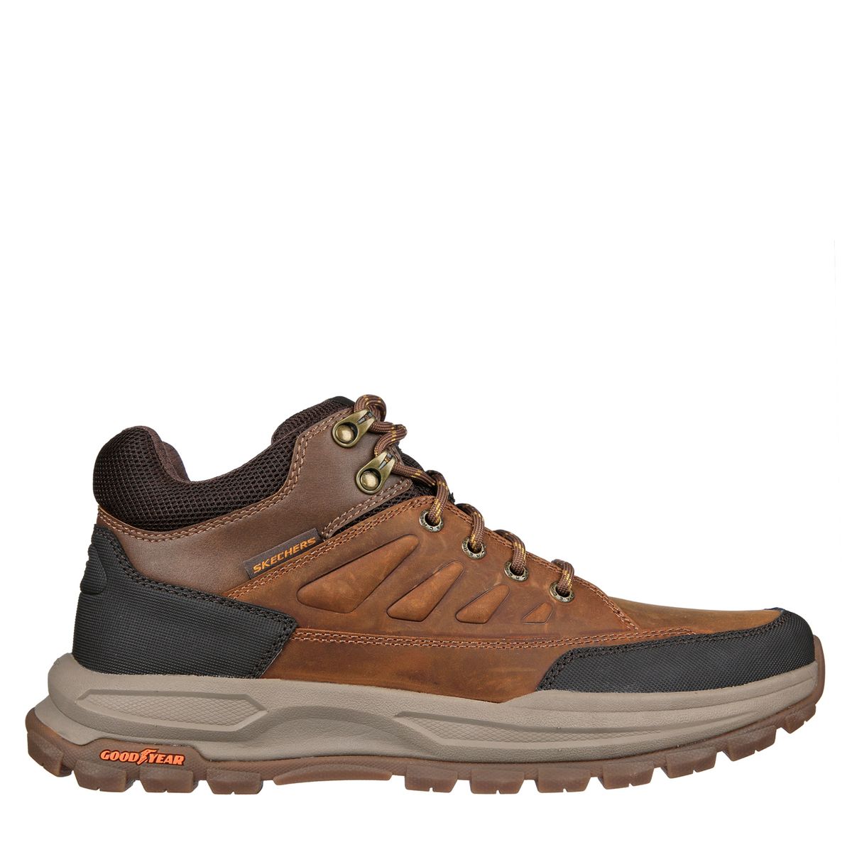SKECHERS - Botín Hombre Cuero Café Skechers