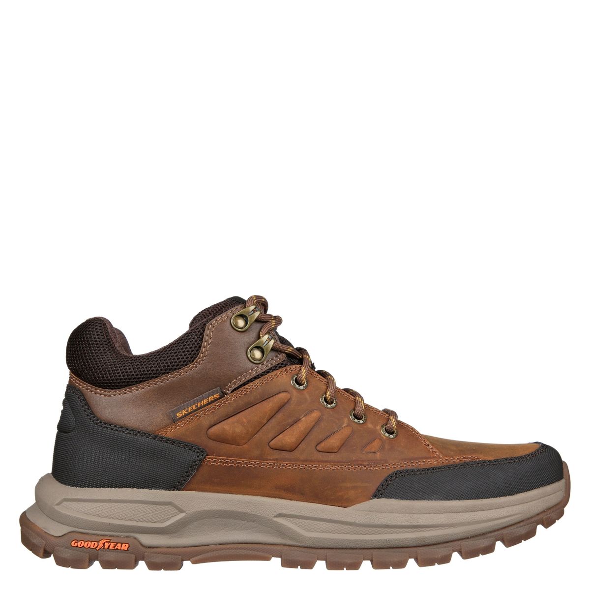 SKECHERS - Botín Hombre Cuero Café Skechers