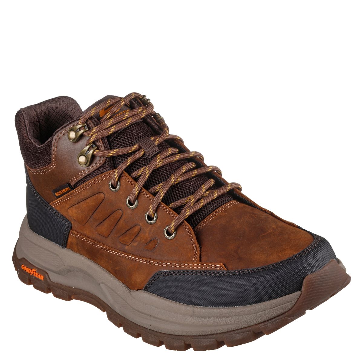 SKECHERS - Botín Hombre Cuero Café Skechers