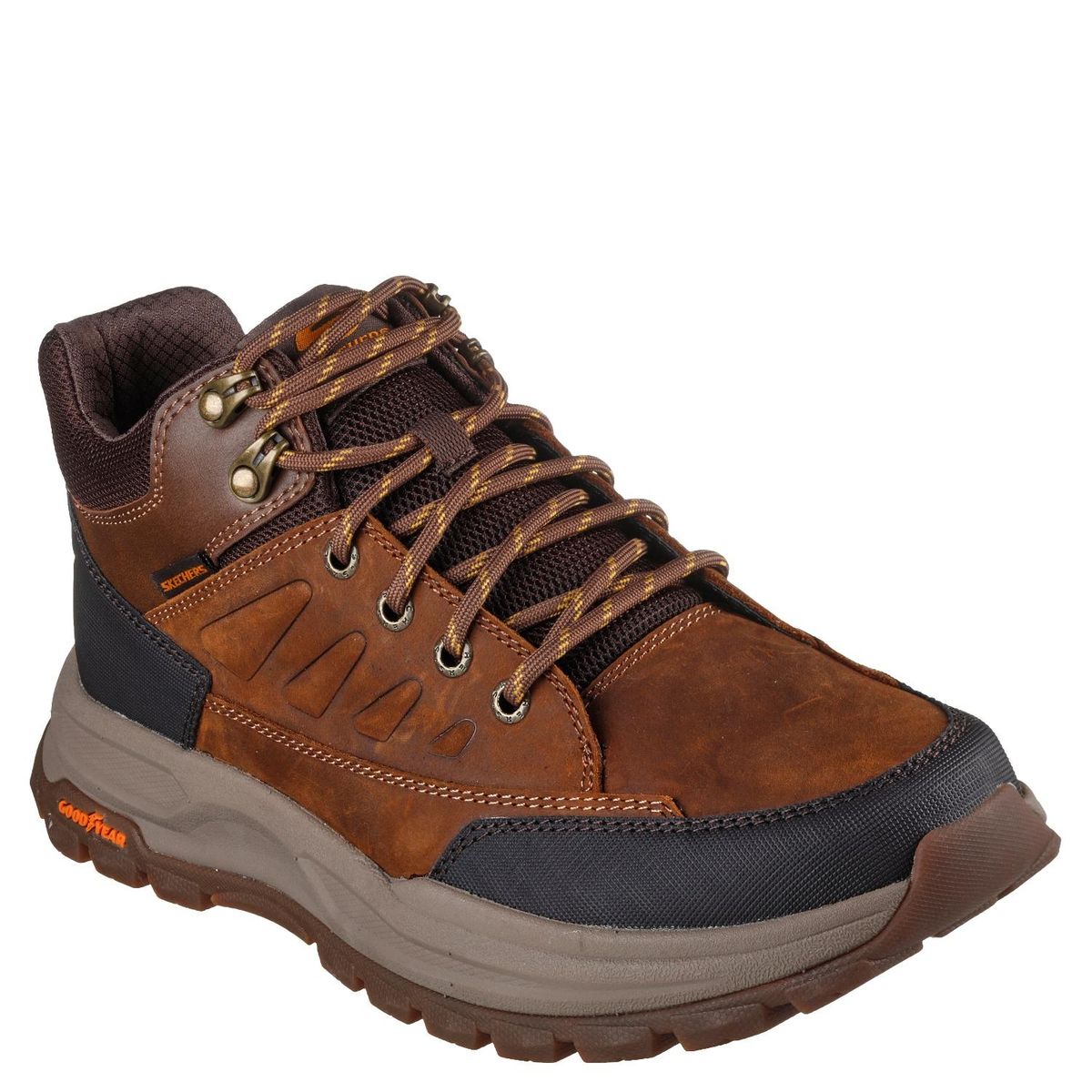 SKECHERS - Botín Hombre Cuero Café Skechers
