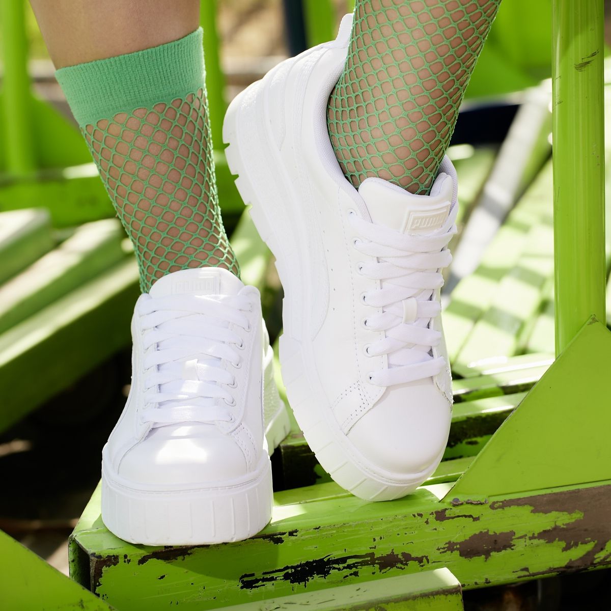 PUMA - Mayze Wedge Zapatilla Urbana Mujer Blanco Puma