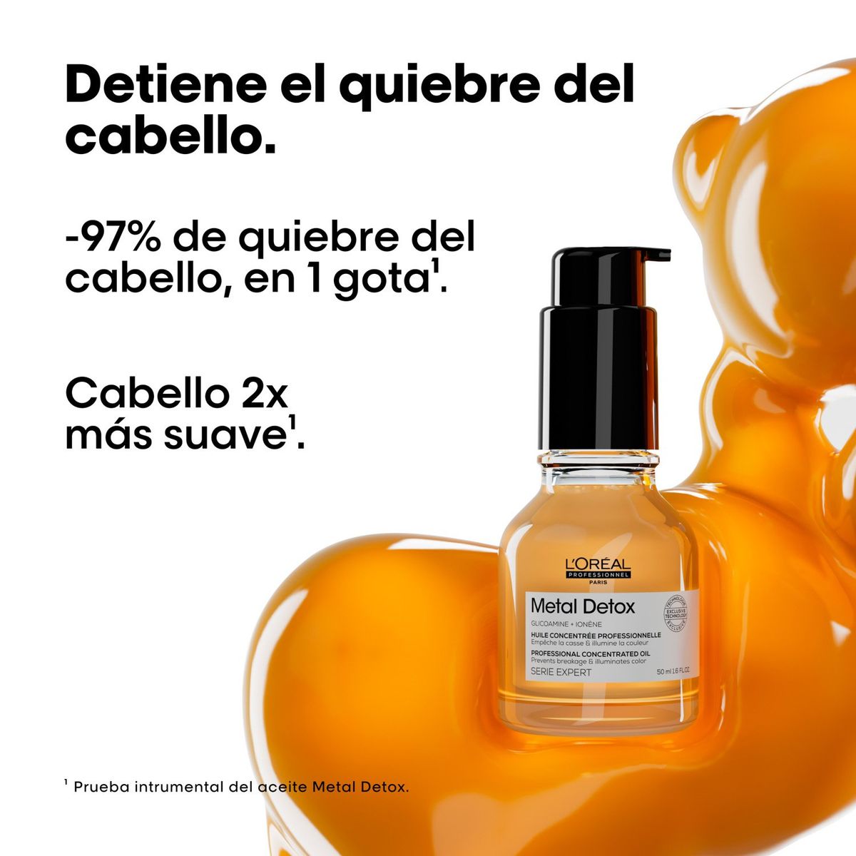 LOREAL PROFESSIONNEL - Aceite Capilar Metal Detox concentrado para evitar el quiebre y mantener el color del cabello 50ml  Loreal Professionnel