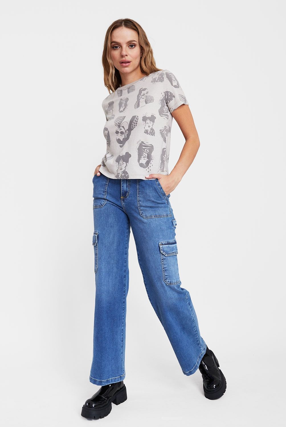 EFESIS - Jeans Palazzo Tiro Alto Mujer Efesis