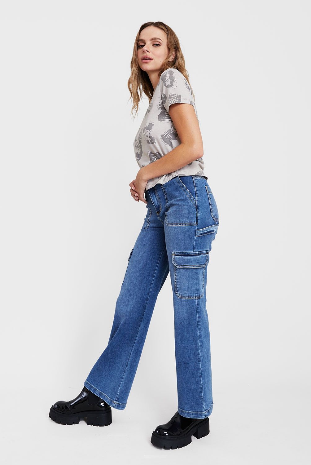 EFESIS - Jeans Palazzo Tiro Alto Mujer Efesis