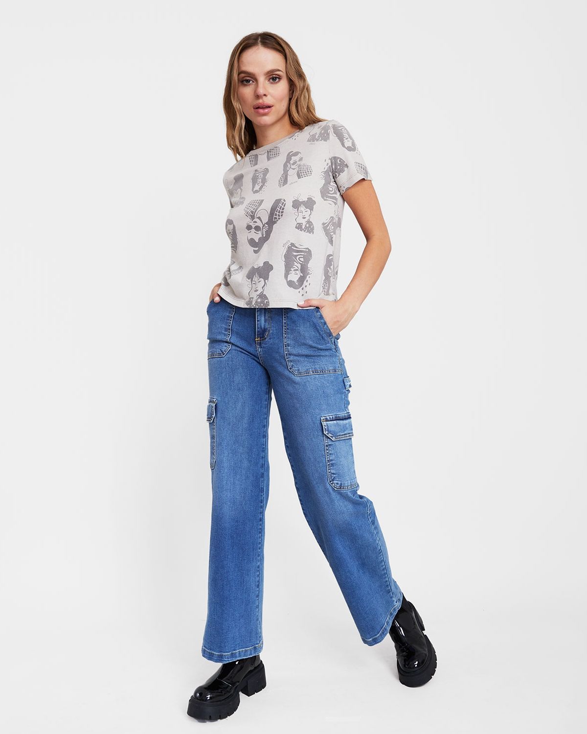 Efesis Falabella Jean Efesis Mujer EFESIS Jeans Palazzo Tiro Alto