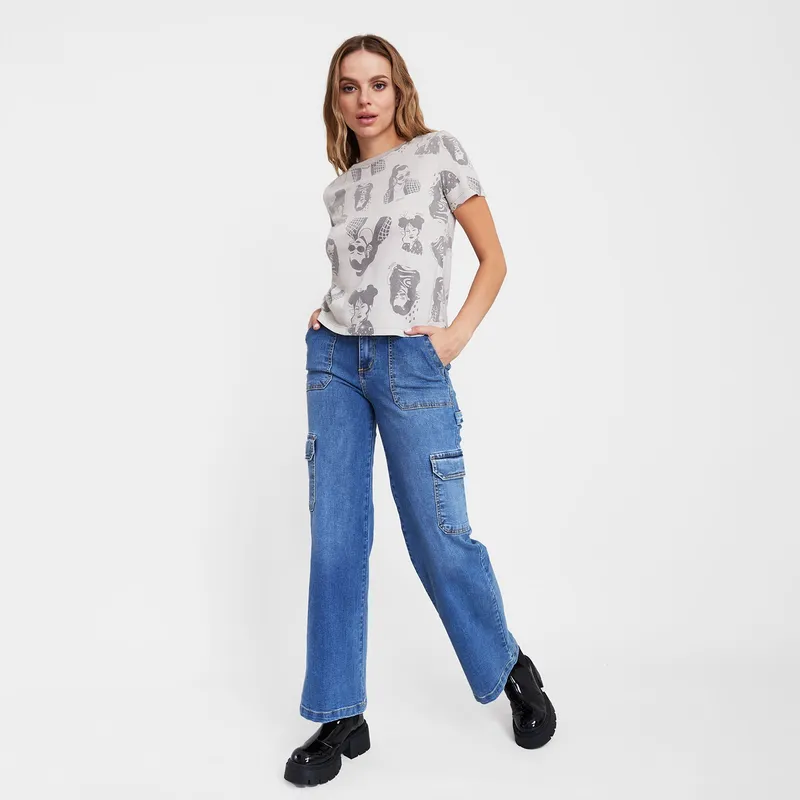 EFESIS - Jeans Palazzo Tiro Alto Mujer Efesis