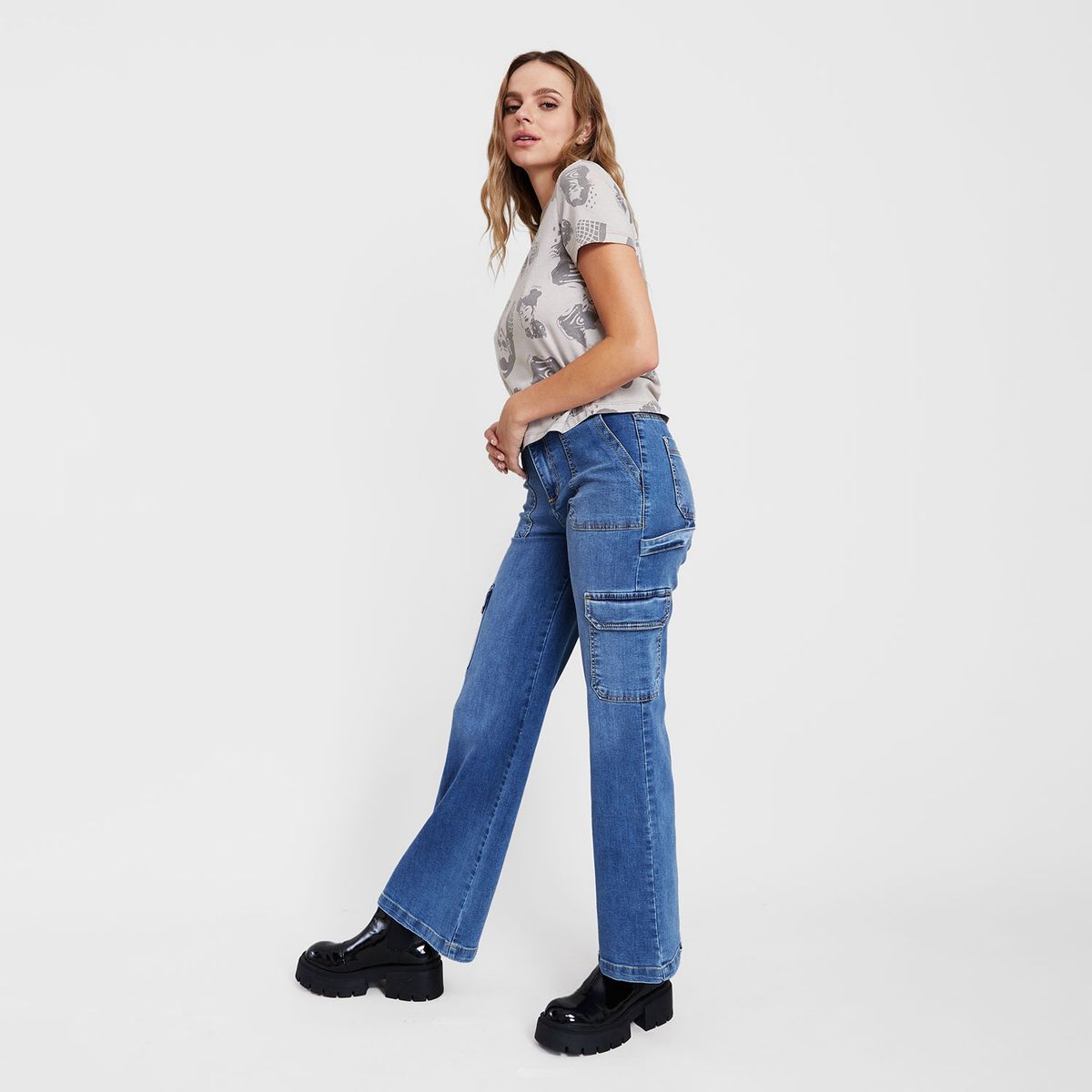 EFESIS - Jeans Palazzo Tiro Alto Mujer Efesis