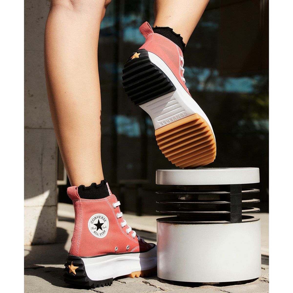 CONVERSE - Run Star Hike Zapatilla Urbana Plataforma Mujer Rojo Converse