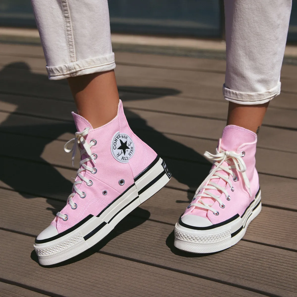 CONVERSE - Chuck 70 Plus Zapatilla Urbana Plataforma Mujer Rosada Converse