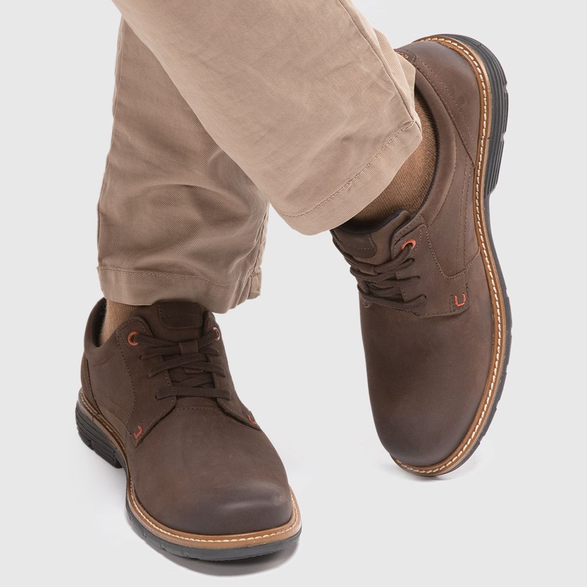 GUANTE - Zapato Casual Hombre Cuero Café Guante