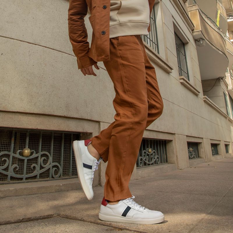 GUANTE - Zapatilla Urbana Hombre Cuero Blanco Guante