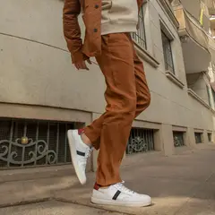 GUANTE - Zapatilla Urbana Hombre Cuero Blanco