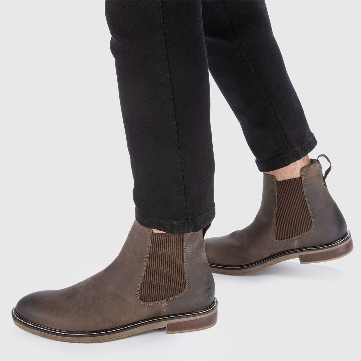 GUANTE - Botín Hombre Cuero Café Guante