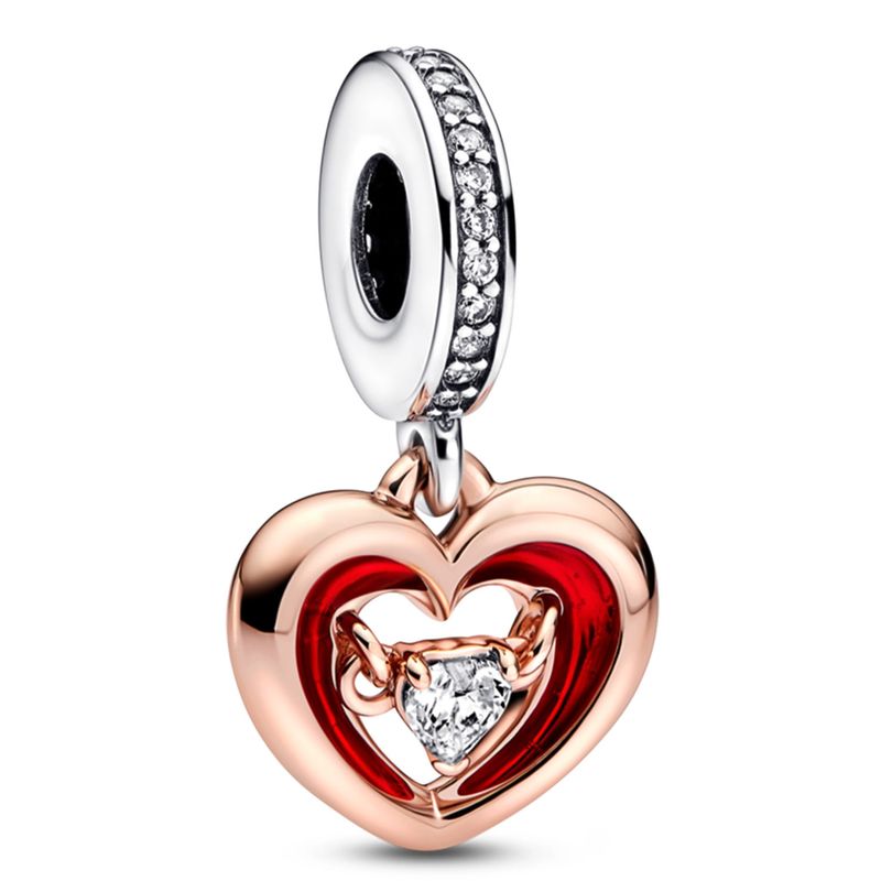 PANDORA - Charm Colgante Corazón Radiante En Dos Tonos Mujer Pandora
