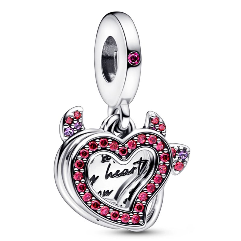 PANDORA - Charm Colgante Doble Corazón Diablo Mujer Pandora