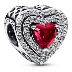 PANDORA - Charm Corazón Nivelado Rojo Mujer