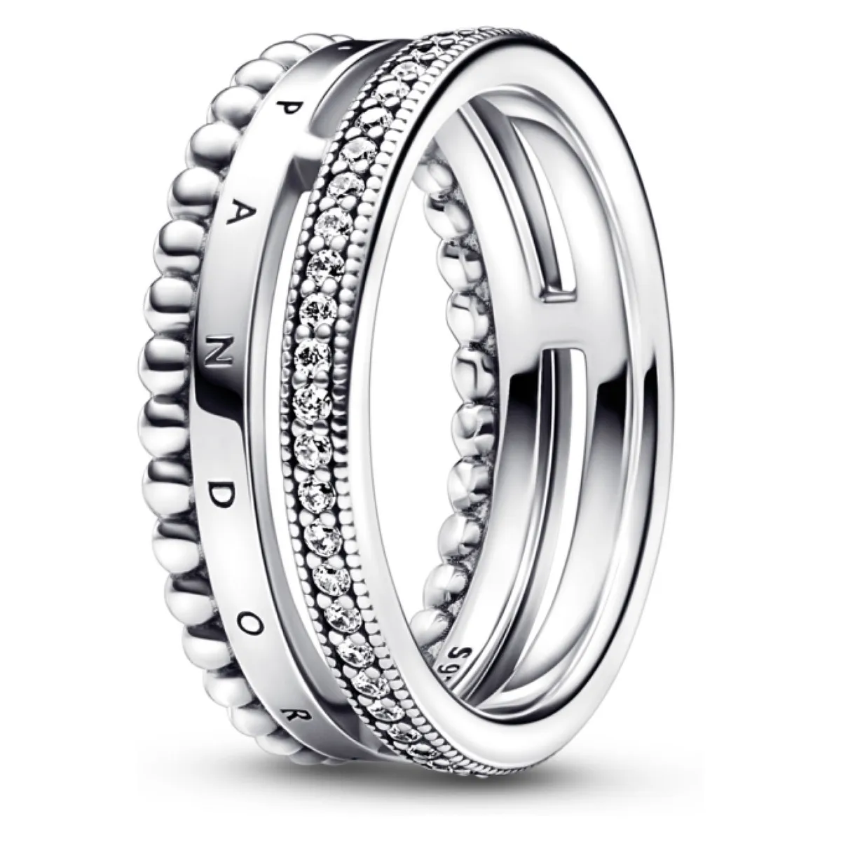 PANDORA - Anillo Insignia en Pave y Esferas Mujer Pandora