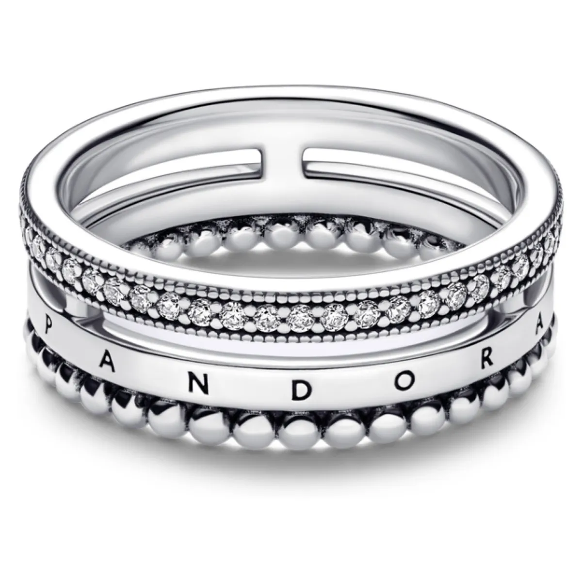PANDORA - Anillo Insignia en Pave y Esferas Mujer Pandora