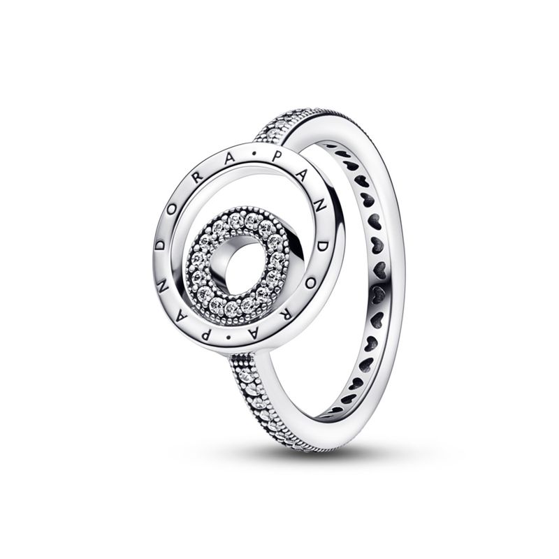 PANDORA - Anillo Insignia Circulos Pave y Esferas Mujer Pandora