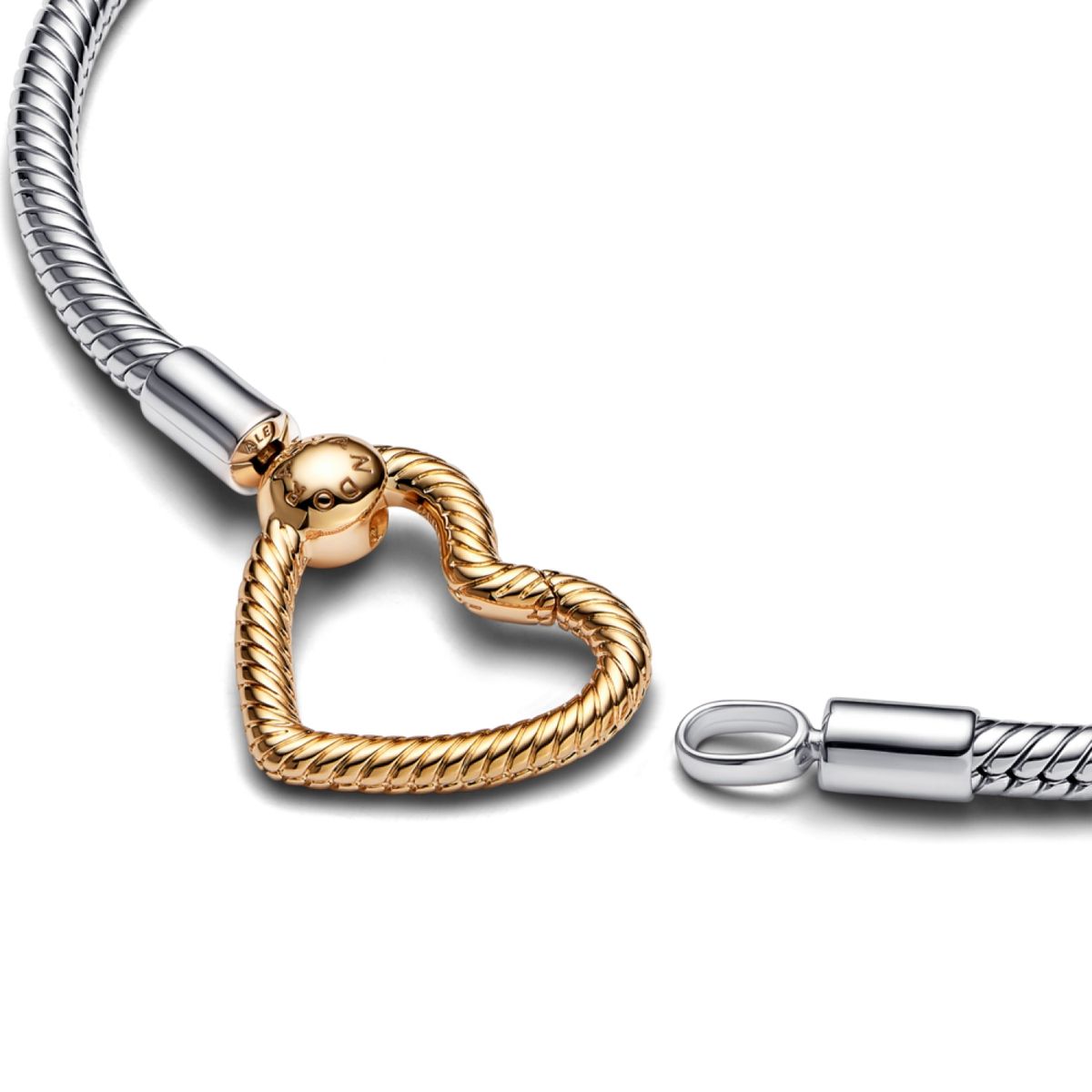 PANDORA - Pulsera Plata Cierre de Corazón Mujer Pandora