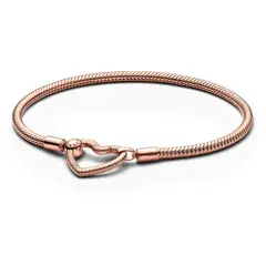 PANDORA - Pulsera Rose de 14k Cierre de Corazón Mujer