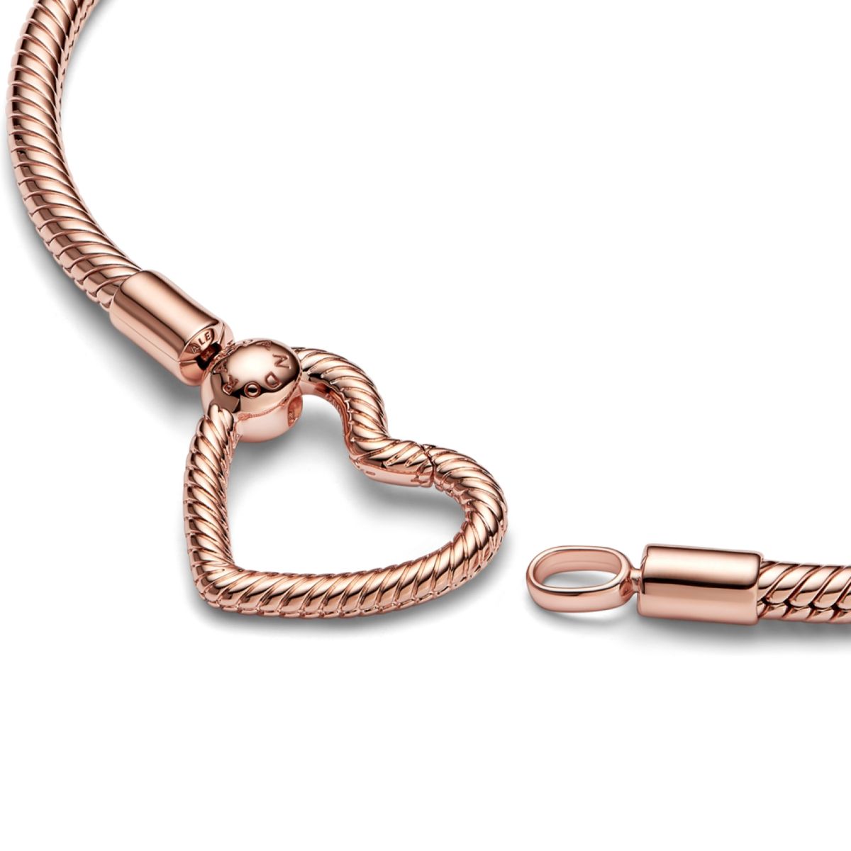 PANDORA - Pulsera Rose de 14k Cierre de Corazón Mujer Pandora