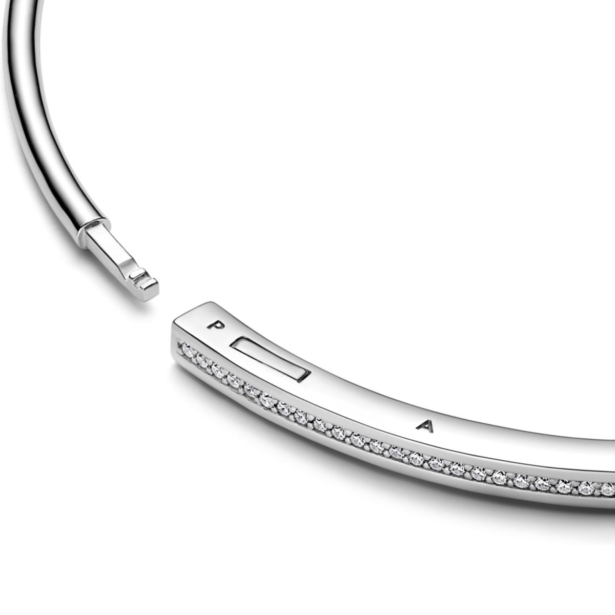 PANDORA - Brazalete Rígida Pandora Signature I-D Pavé Mujer Pandora