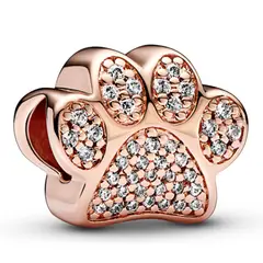 PANDORA - Charm Rose Huella de pata brillante Mujer