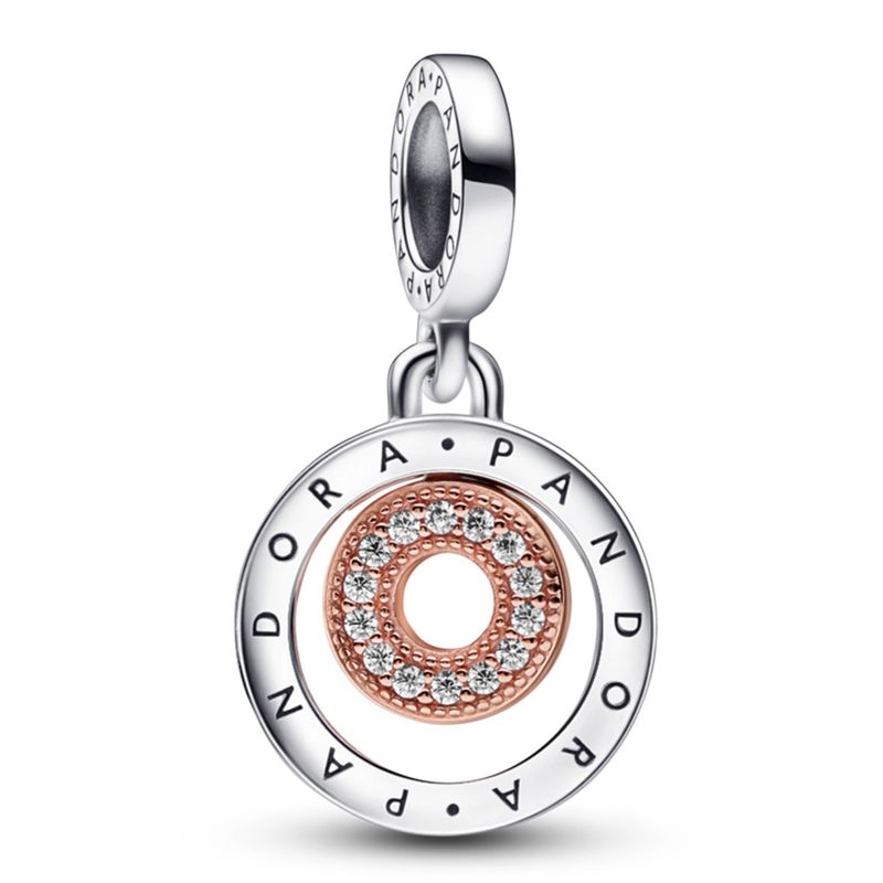 PANDORA - Charm Colgante Círculos Y Logotipo En Dos Tonos De Pandora Mujer Pandora