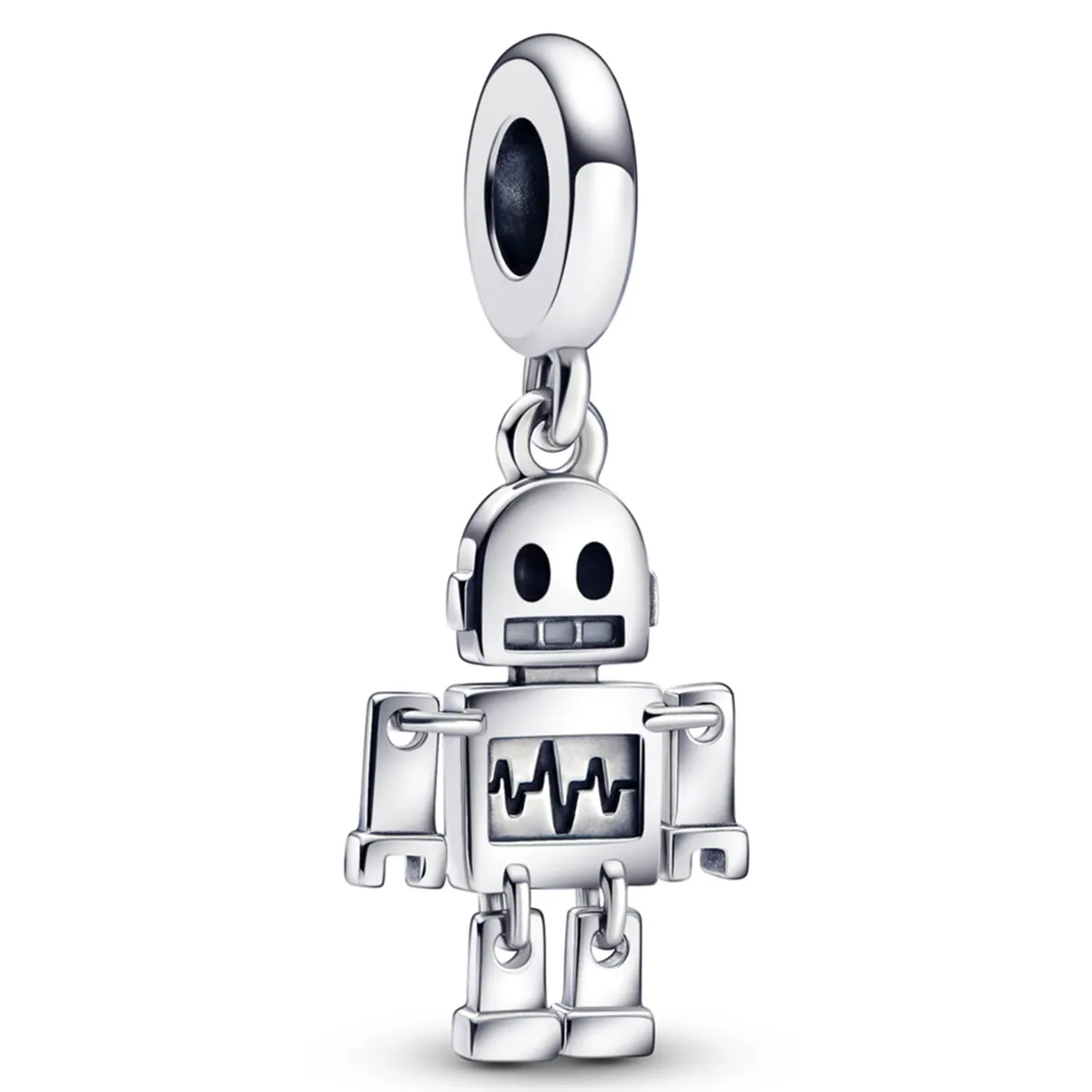 PANDORA - Colgante Robot Bot Esmalte Negro Y Blanco Mujer Pandora