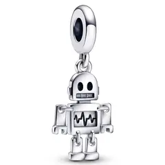 PANDORA - Colgante Robot Bot Esmalte Negro Y Blanco Mujer