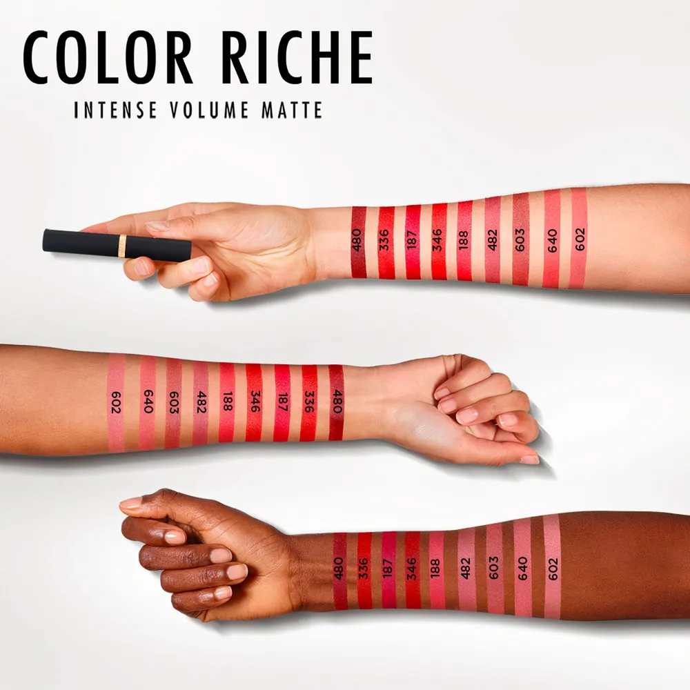 Labial larga duración Color Riche Intense Volume Matte - 480 Plum Dominant, foto 5