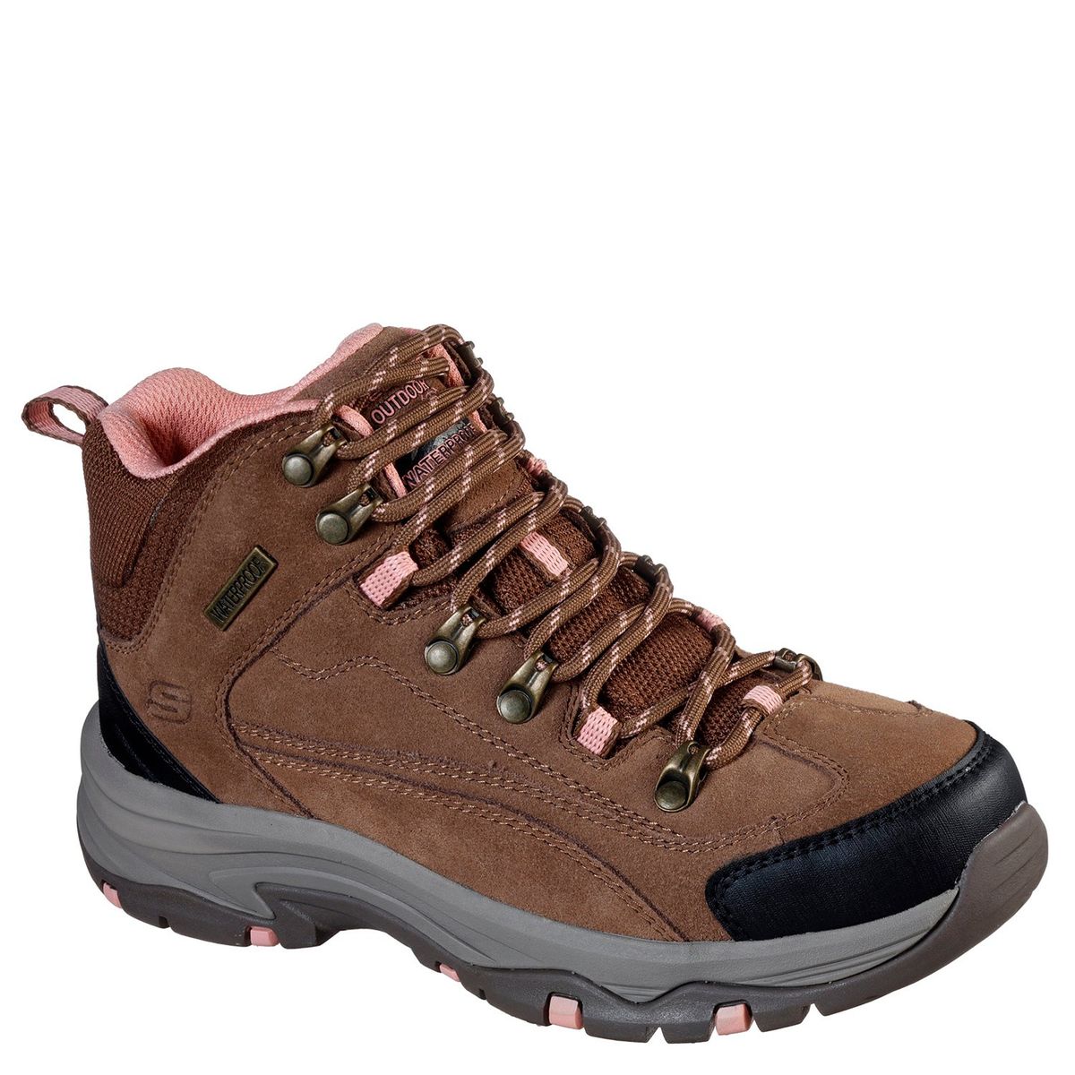 SKECHERS - Zapatilla Running Mujer Cuero Café Skechers