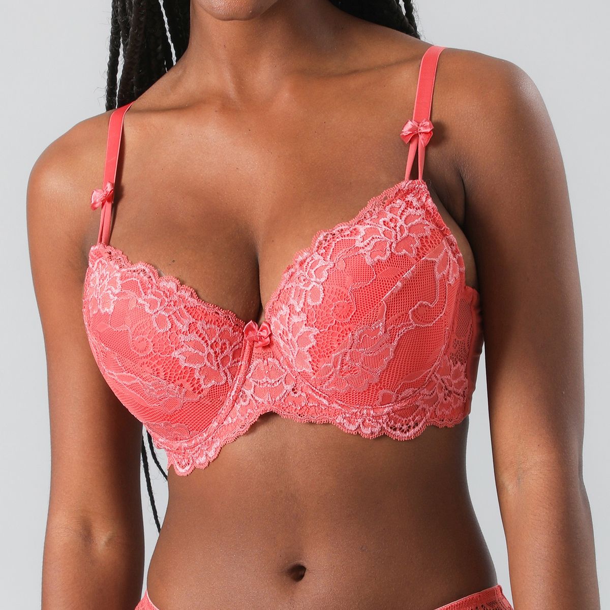 FLORES - Sostén Copas Encaje Pabilo Mujer Flores