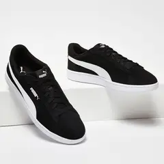 PUMA - Smash 3,0 Zapatilla Urbana Hombre Cuero Negro