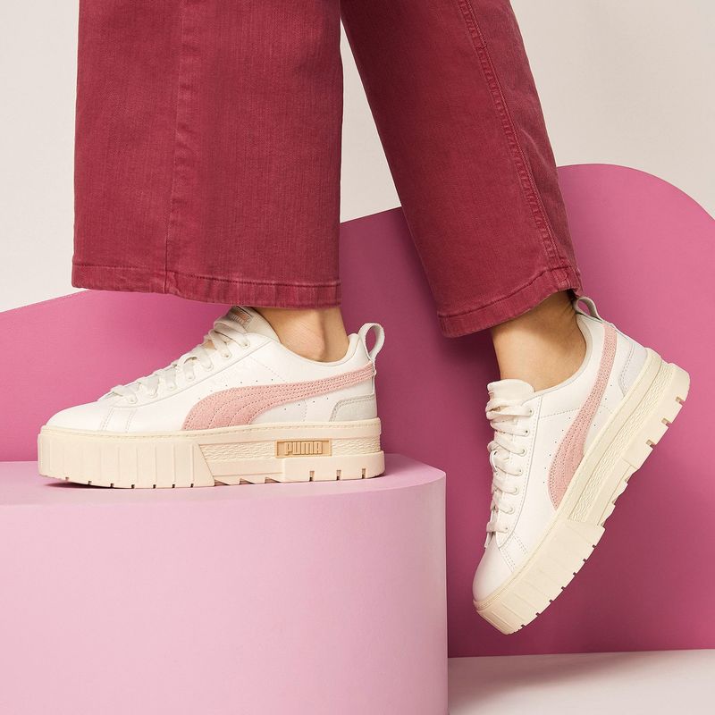 PUMA - Mayze Thrifted Zapatilla Urbana Mujer Cuero Blanca Puma