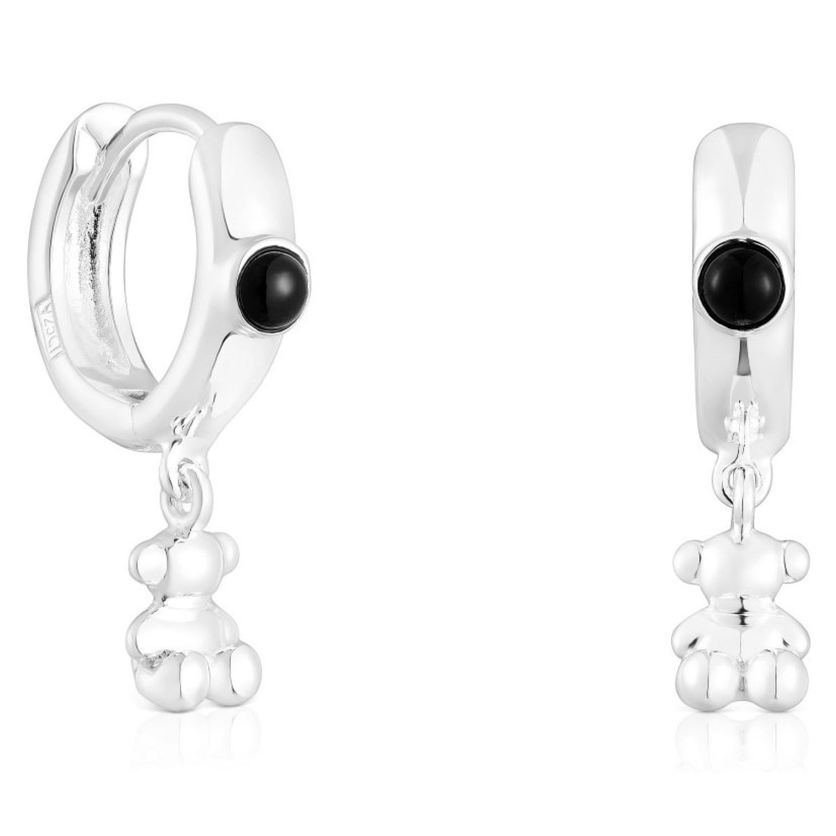 TOUS - Pendientes Aro De Plata Con Ónix Y Motivo Oso Bold Bear
