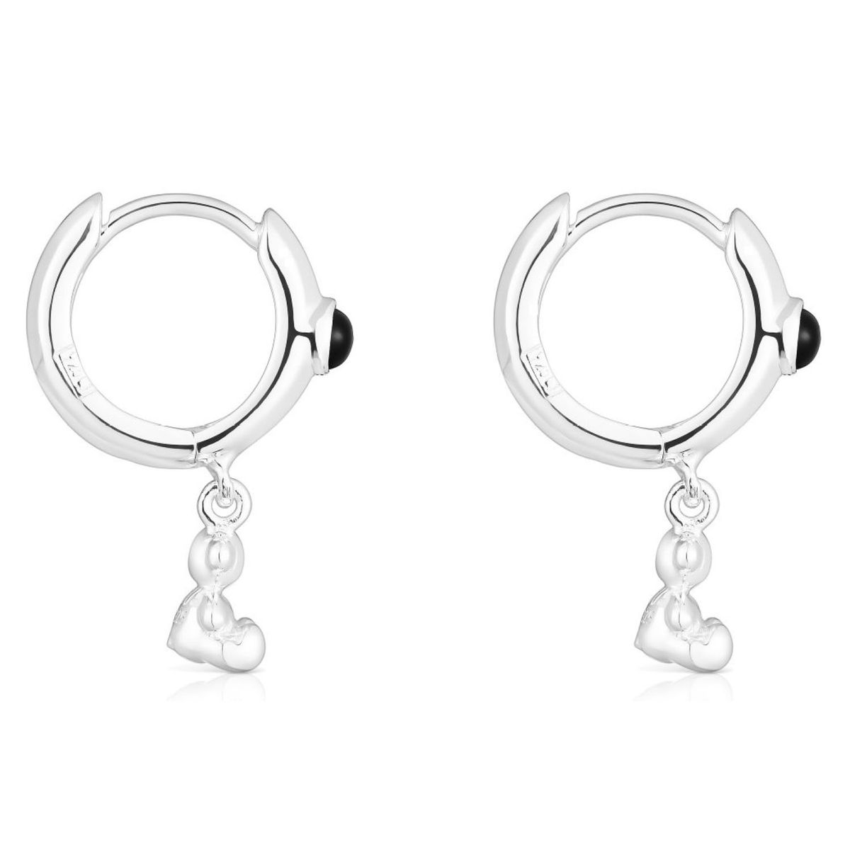 TOUS - Pendientes Aro De Plata Con Ónix Y Motivo Oso Bold Bear