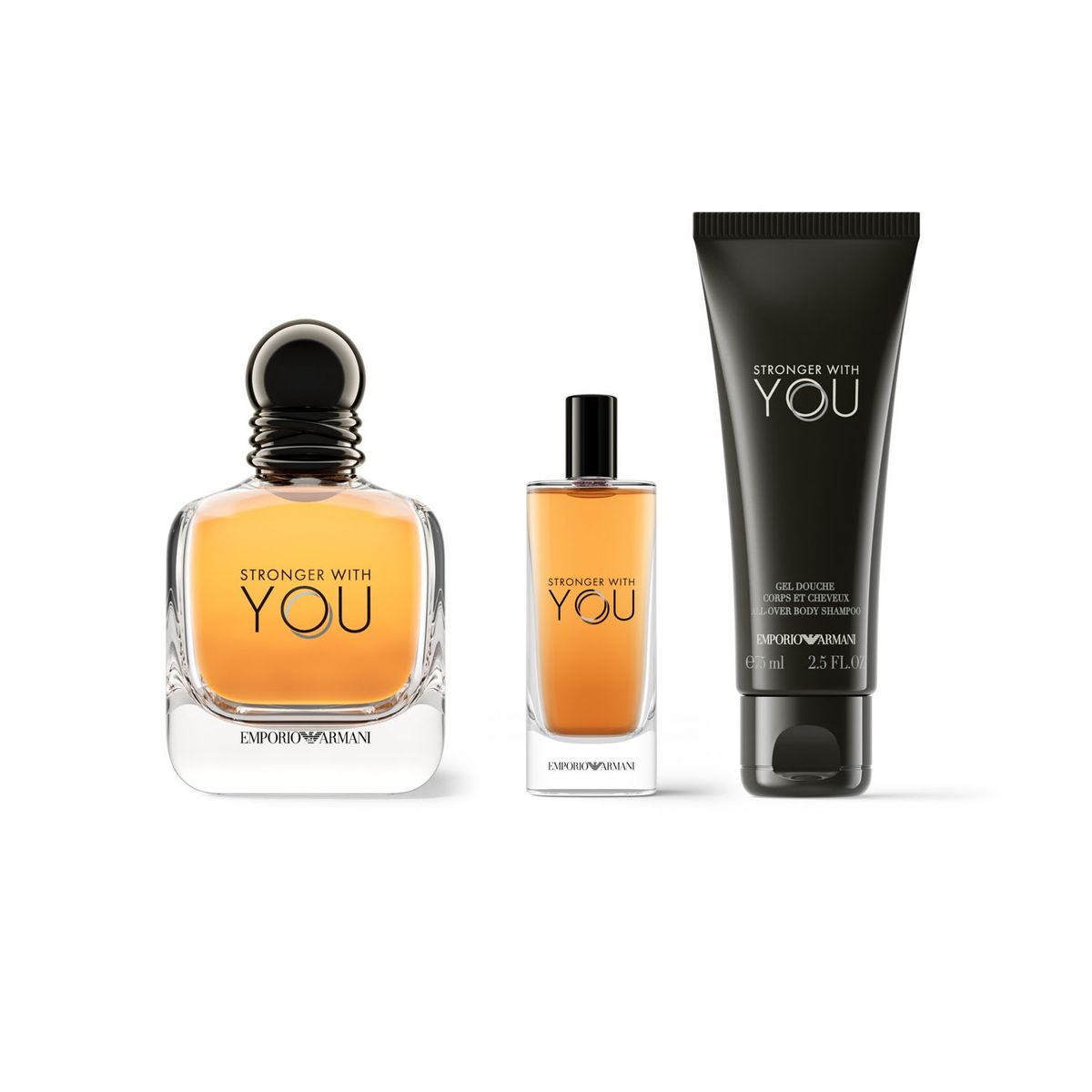 GIORGIO ARMANI - Set Perfume Hombre Stronger With You EDT 100Ml + 15Ml + Gel De Ducha 75Ml Giorgio Armani