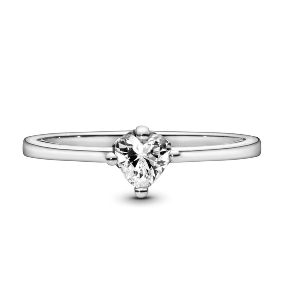 PANDORA - Anillo Solitario Corazón Transparente Mujer Pandora