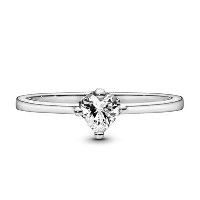 Imagen 2 del producto Anillo Solitario Corazón Transparente Mujer