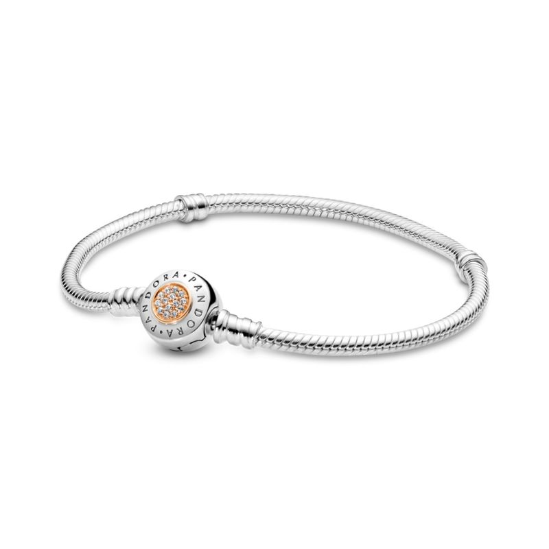 PANDORA - Pulsera De Plata Con Cierre  Insignia De E Mujer Pandora