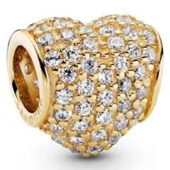 PANDORA - Charm En Oro 14K Corazón Pave Circonia Cubica Mujer