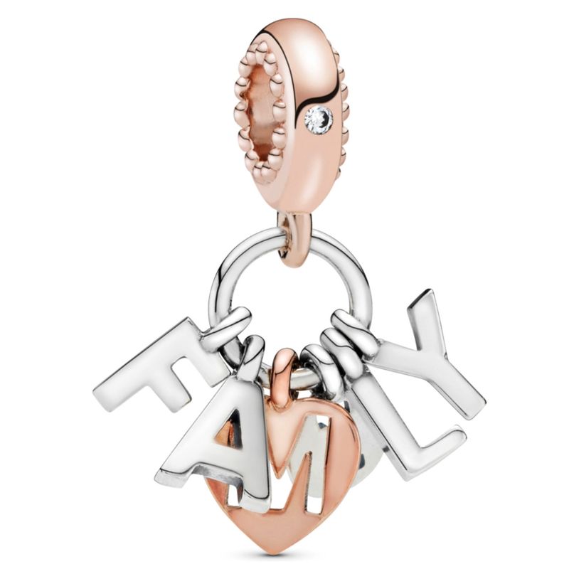 PANDORA - Charm Colgante En Rose Y Plata Familia Perfecta Mujer Pandora