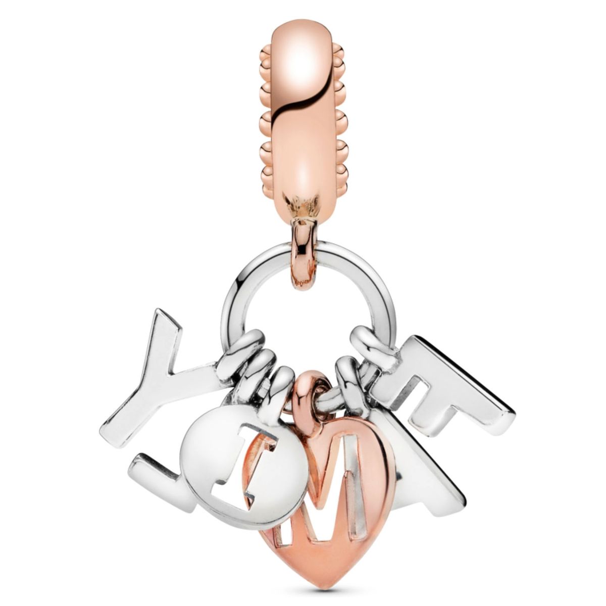 PANDORA - Charm Colgante En Rose Y Plata Familia Perfecta Mujer Pandora