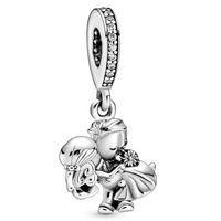 Charm Colgante En Plata Recien Casados Circonia Cub Mujer