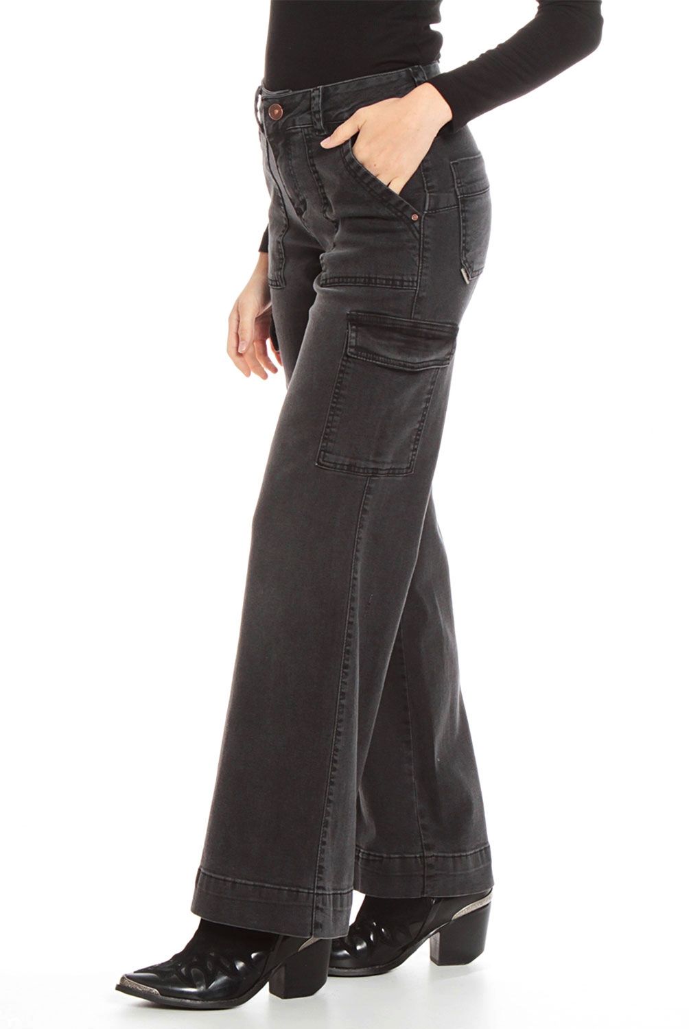 WADOS - Wados Jeans Cargo Tiro Alto Mujer