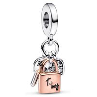 Charm Colgante Triple De Llave Candado Y Co Mujer