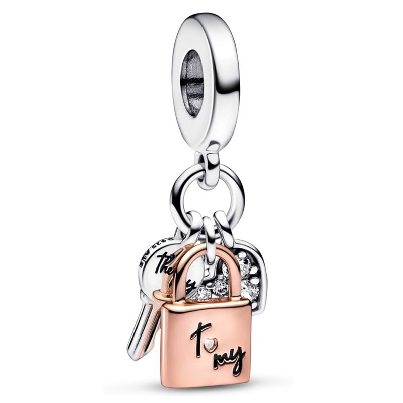 PANDORA - Charm Colgante Triple De Llave Candado Y Co Mujer Pandora